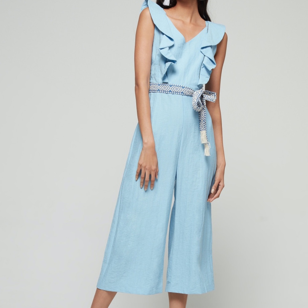 Suncoo // Wide Leg Jumpsuit with Tapestry Tie